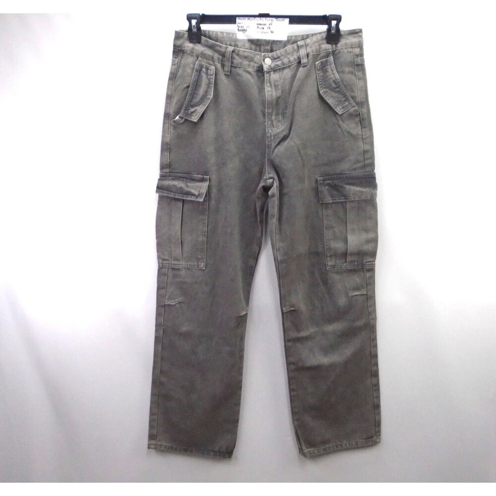 Manfinity Mens Cargo Work wear Streetwear Wide Leg Relaxed Size XL (34x30) Gray